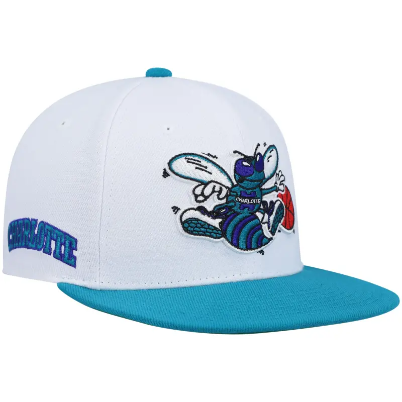 men8217s charlotte hornets mitchell amp ness whiteteal hardwood classics snapback hat