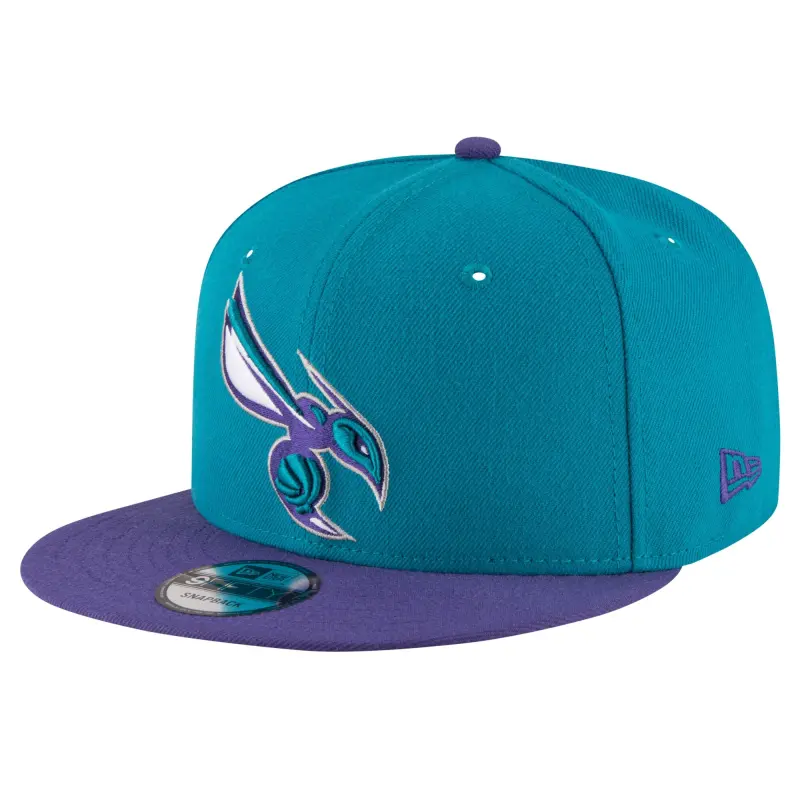 men8217s charlotte hornets new era tealpurple official team color 2tone 9fifty snapback hat