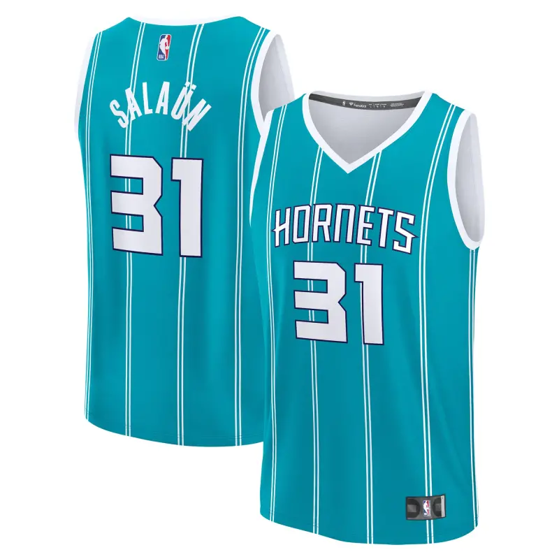 men8217s charlotte hornets tidjane salaun fanatics teal 2024 nba draft fast break player jersey - icon edition