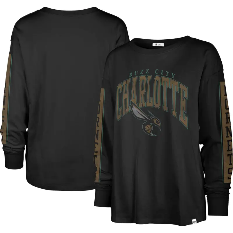 women8217s charlotte hornets 821747 black city edition soa long sleeve t-shirt